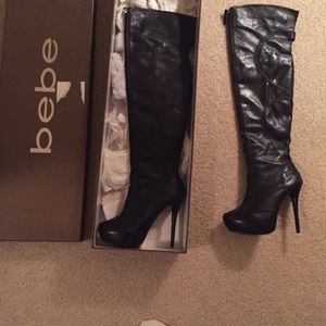 Bebe black boots size 8